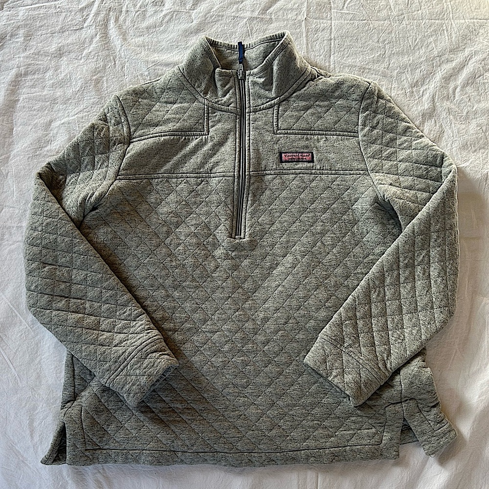 Vineyard vines grey half zip pullover sweatshirt
